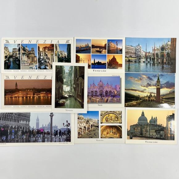 Venice Italy Venezia Architecture Landmarks Canal Photographs Postcard Lot Of 10 - Picture 1 of 4